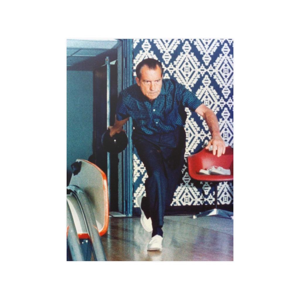 Richard Nixon Bowling Print Poster - Art Unlimited