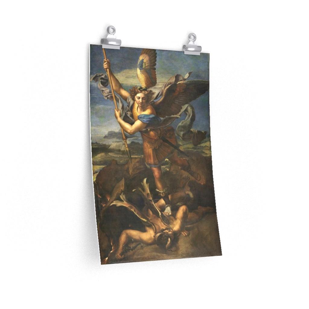 Saint Michael Vanquishing Satan 1518 By Raphael Print Poster - Art Unlimited
