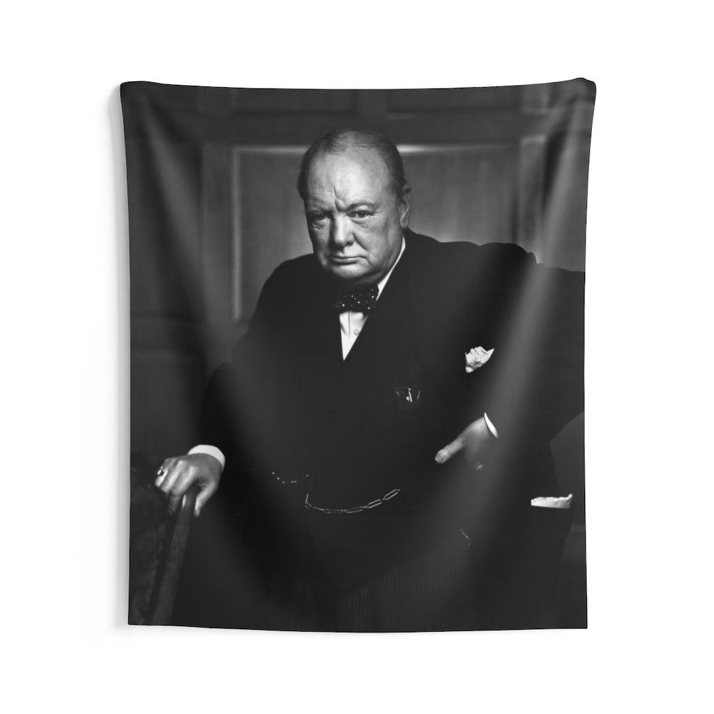 Winston Churchill Portrait Wall Tapestry - Art Unlimited