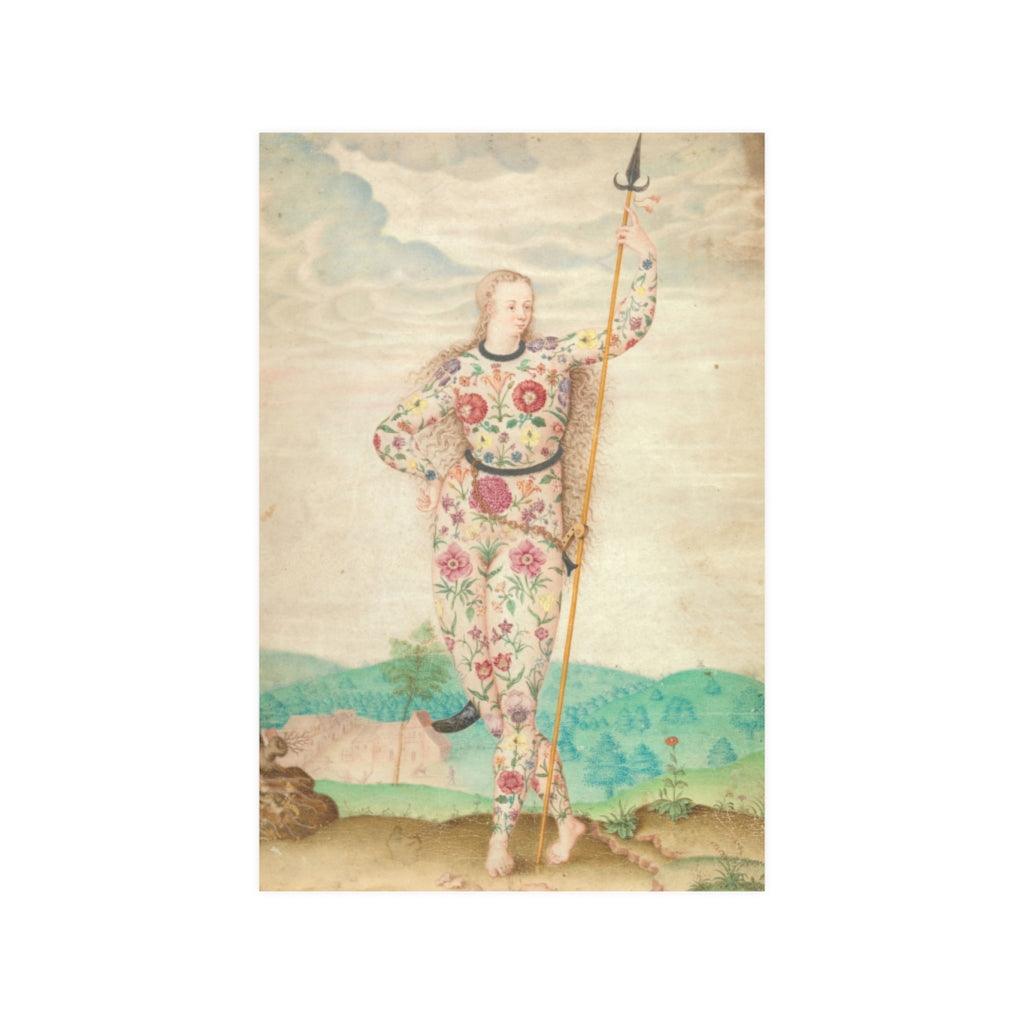 A Young Celtic Tattooed Warrior Daughter Of The Picts By Jacques Le Moyne Print Poster - Art Unlimited