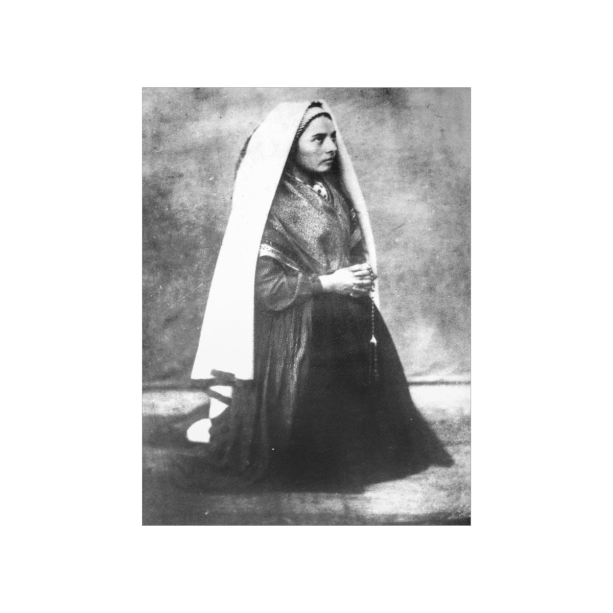 Saint Bernadette With Rosary 1861 Print Poster