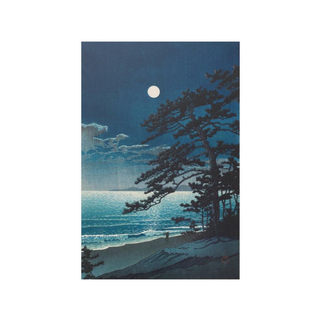 Spring Moon At Ninomiya Beach By Kawase Hasui Print Poster - Art Unlimited