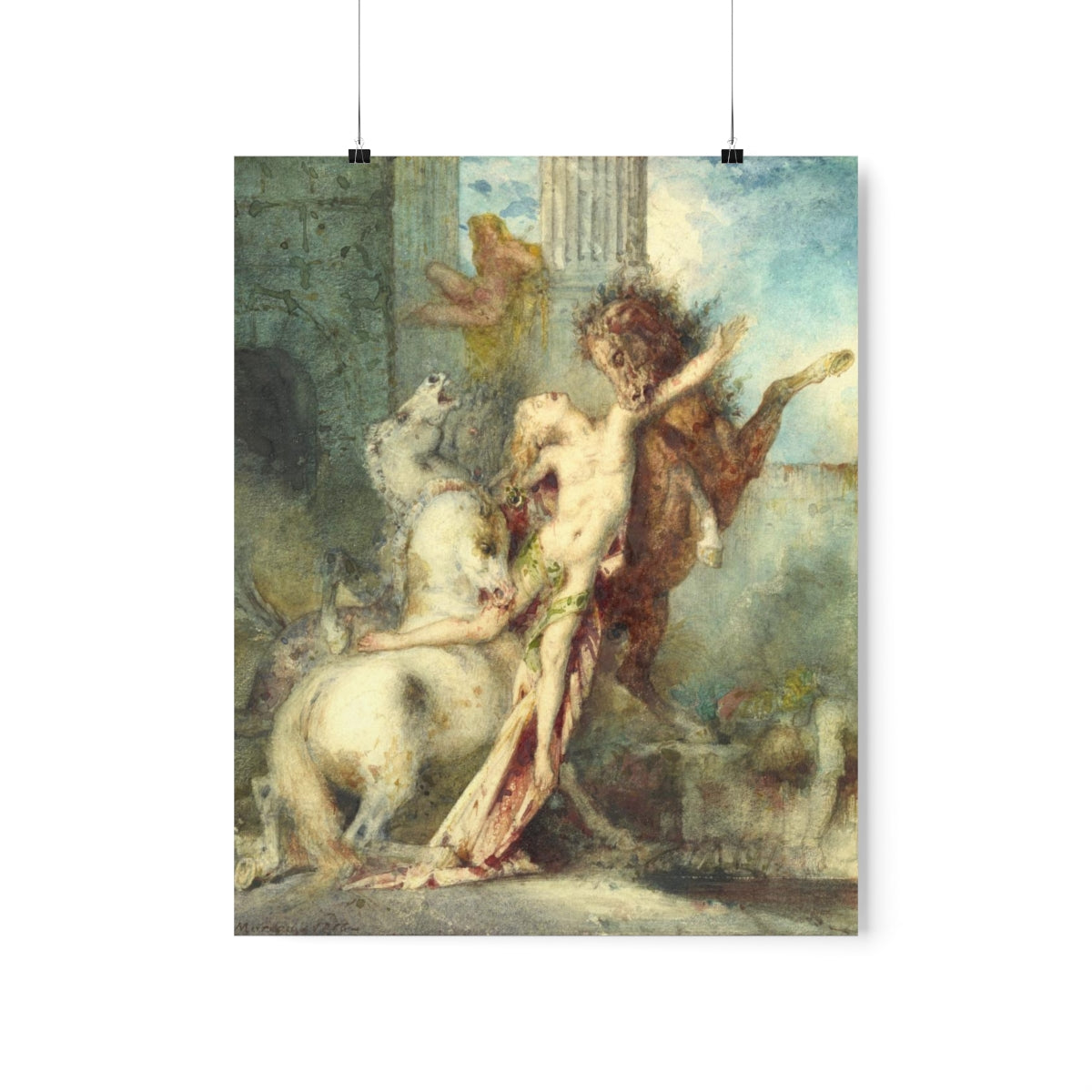 Diomedes Devoured By Horses - Gustave Moreau Print Poster