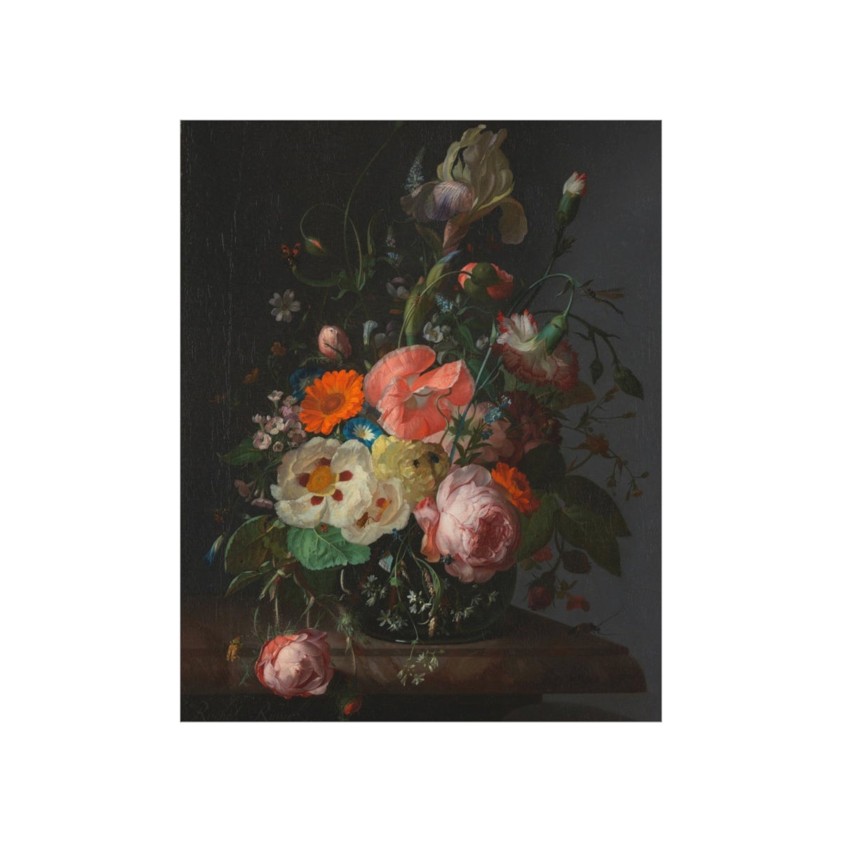 Rachel Ruysch - Still Life With Flowers On A Marble Tabletop Print Poster