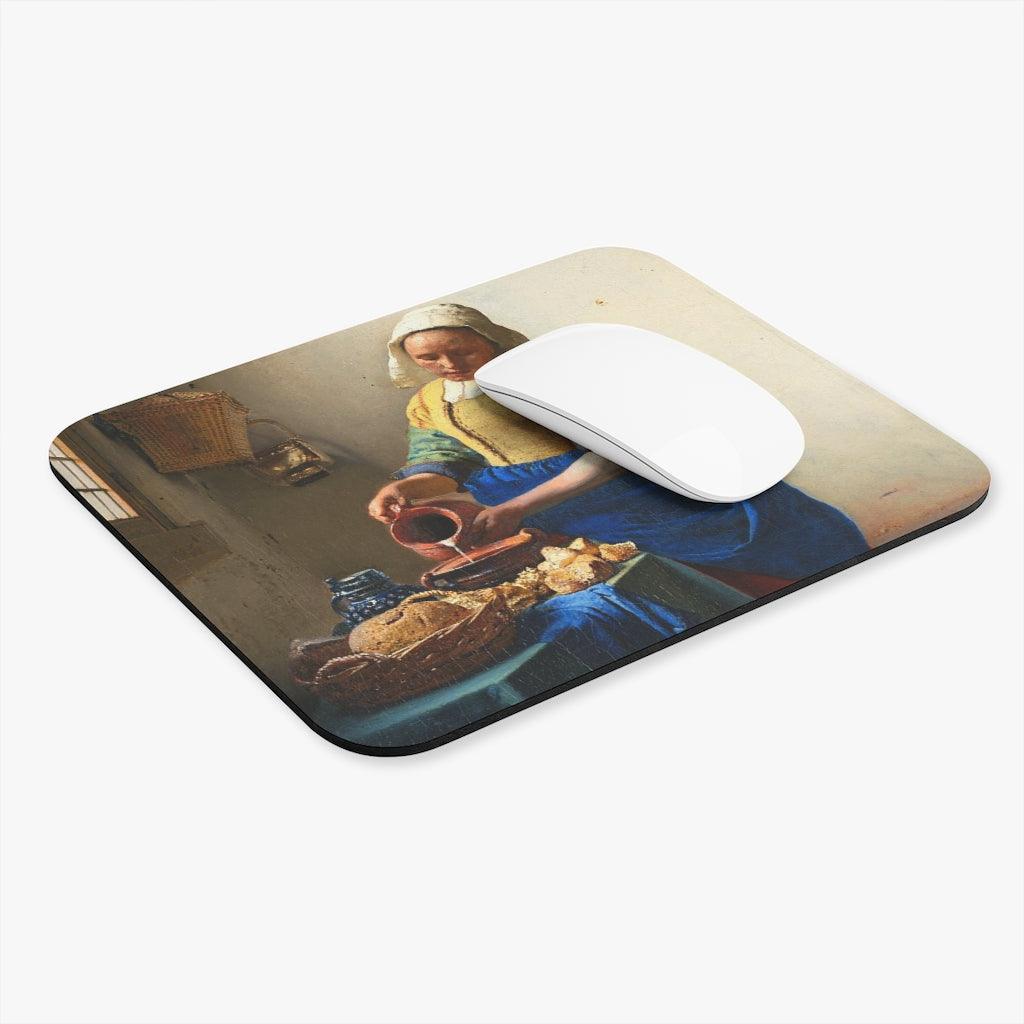 The Milkmaid By Johannes Vermeer Mouse Pad - Art Unlimited