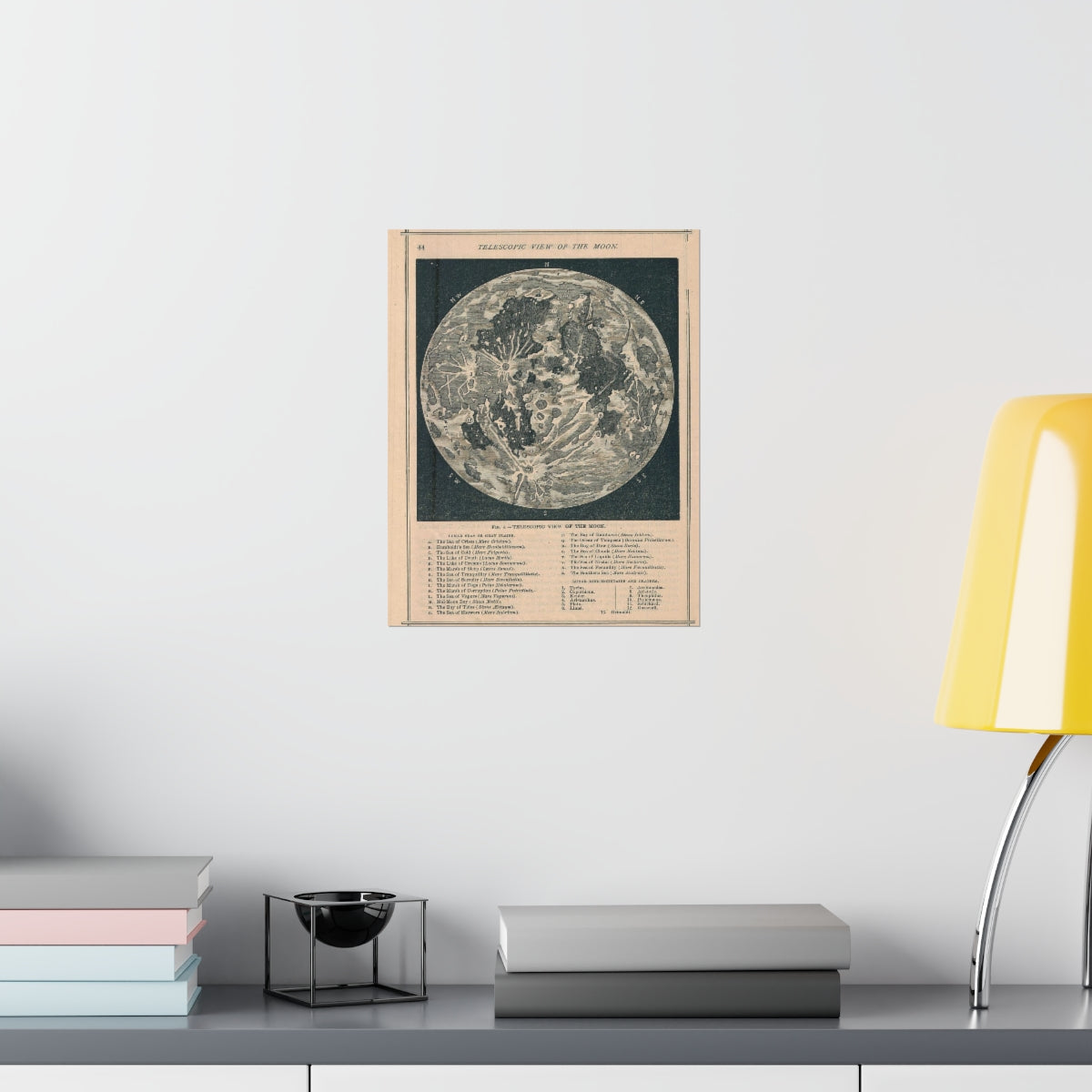 Vintage Moon Map - Vintage Lunar Antique Moon Print Poster