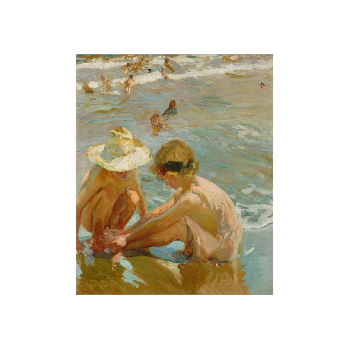 Joaquin Sorolla - The Wounded Foot Print Poster