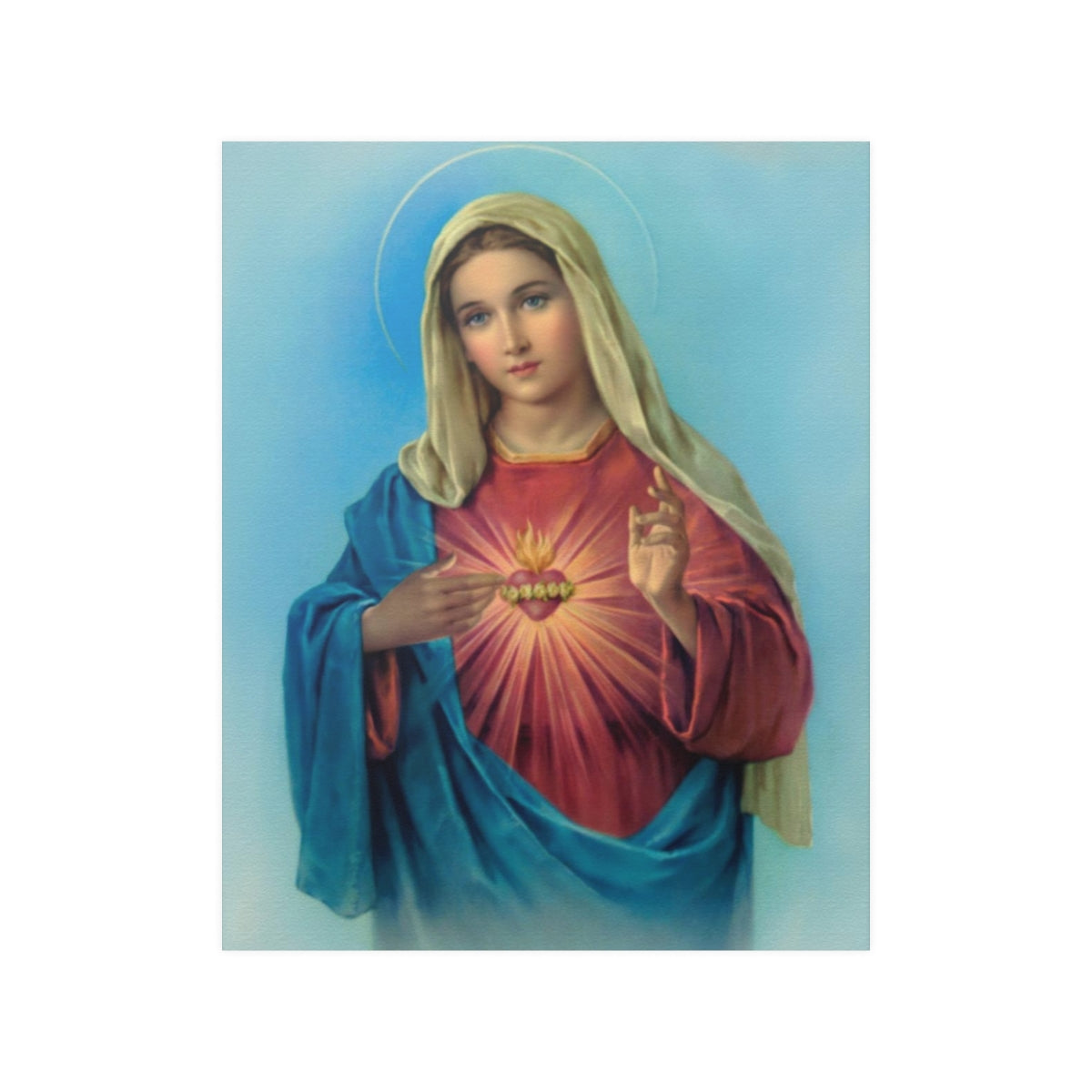 Virgin Mary Blessed Mother Immaculate Heart Of Mary Vintage Print Poster