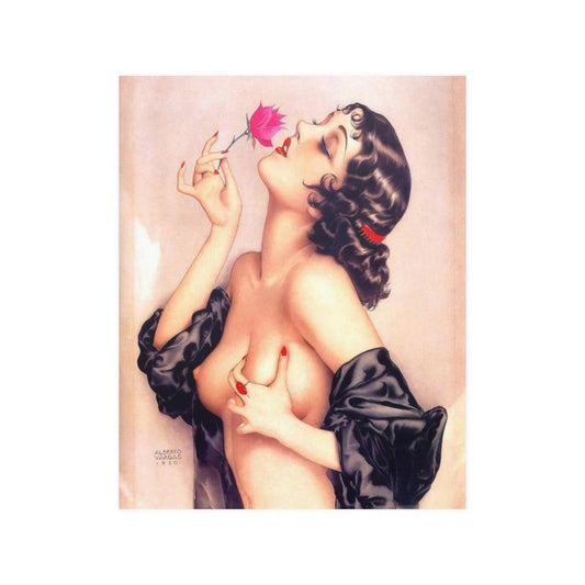 Alberto Vargas Memories Of Olive 1920 Beautiful Woman Holding A Flower Print Poster - Art Unlimited