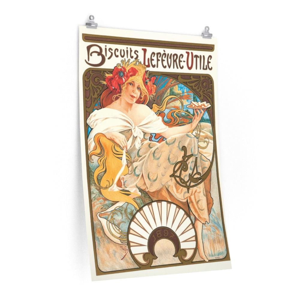 Alphonse Mucha Biscuits Lefevre Utile Print Poster - Art Unlimited