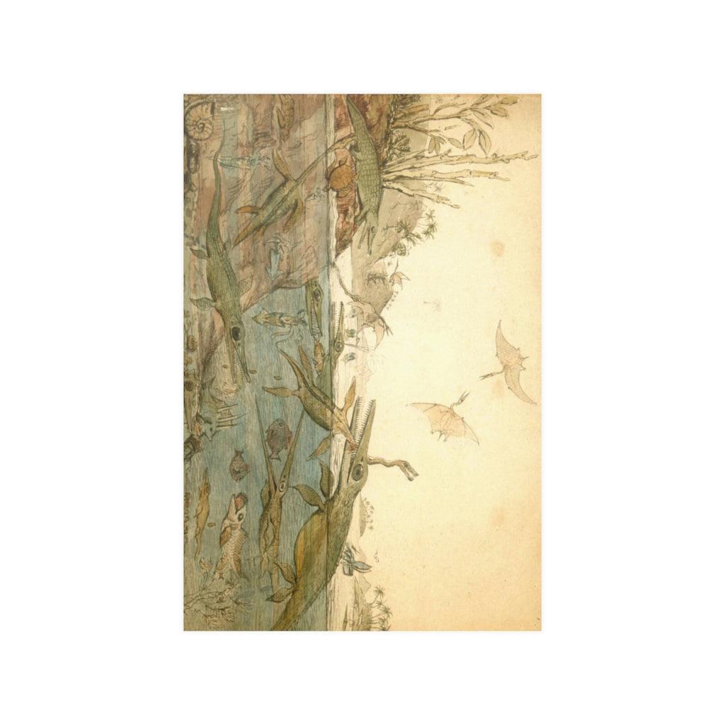 Ancient Dorset - Duria Antiquior Illustration By Henry De la Beche 1830 Print Poster - Art Unlimited
