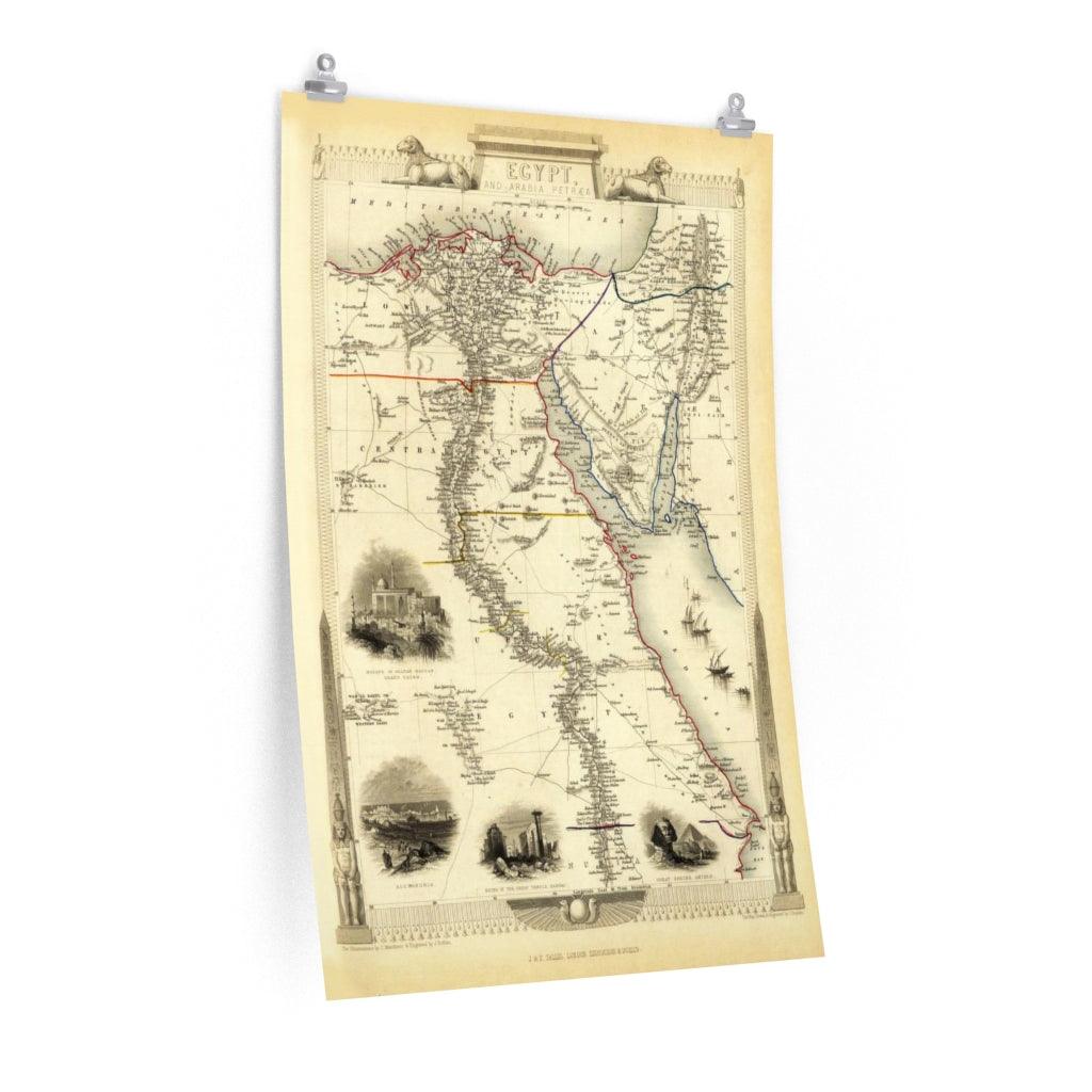 Ancient Map Of Egypt 1851 Print Poster - Art Unlimited