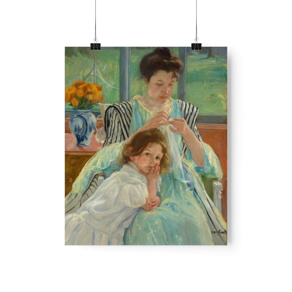 Mary Cassatt - Young Mother Sewing Print Poster