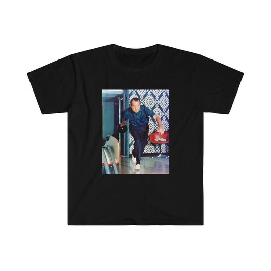 Richard Nixon Bowling Unisex Softstyle T-Shirt - Art Unlimited