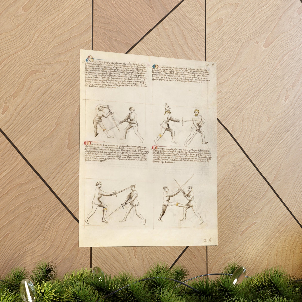 Fiore Dei Liberi - Combat With Sword / Fencing Print Poster