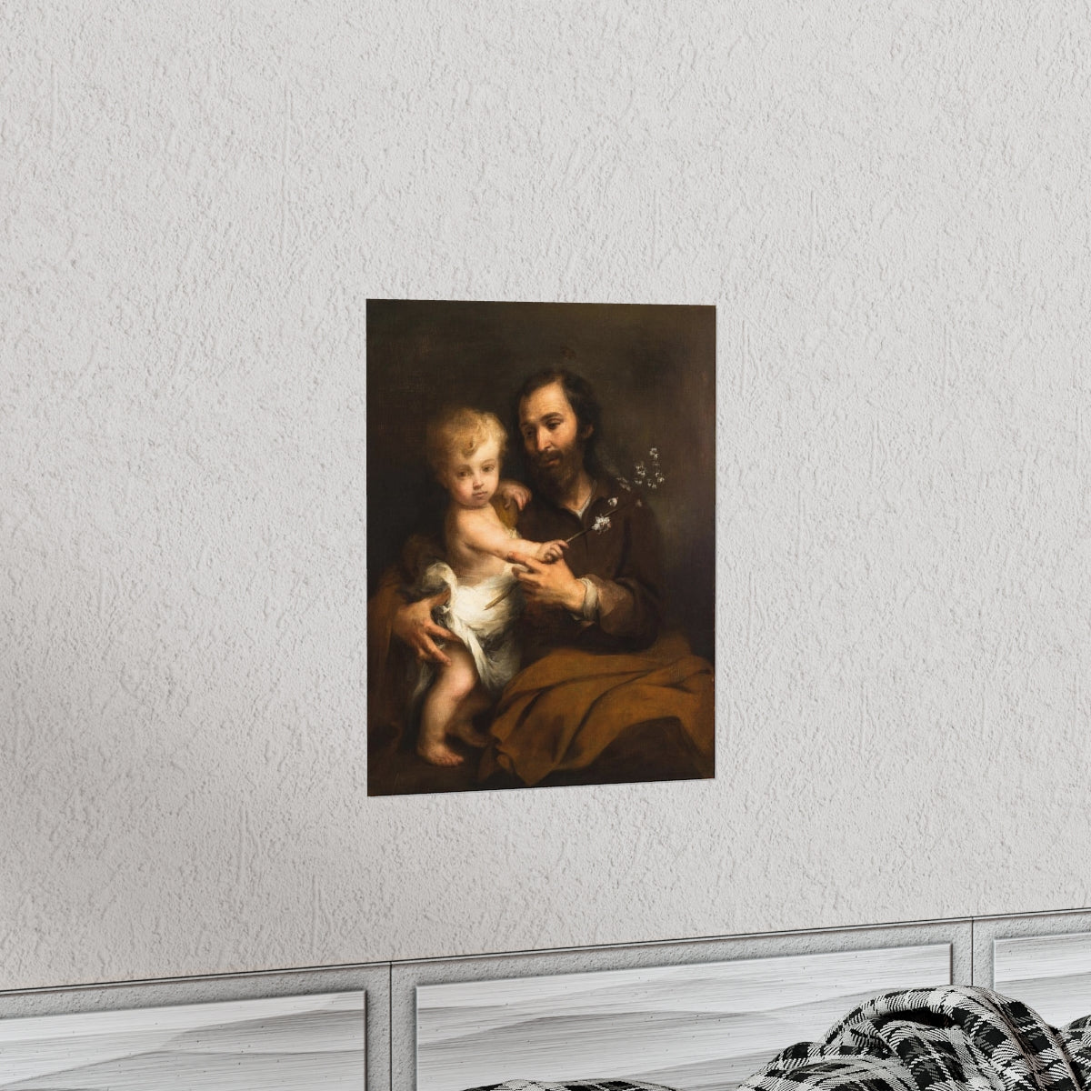 Saint Joseph And Baby Jesus Print Poster