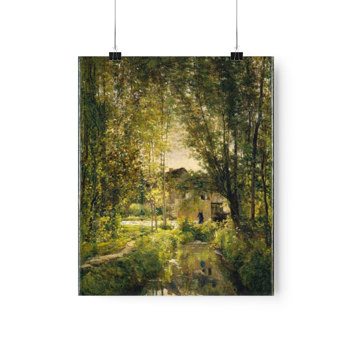 Charles Francois Daubigny - Landscape With A Sunlit Stream Print Poster