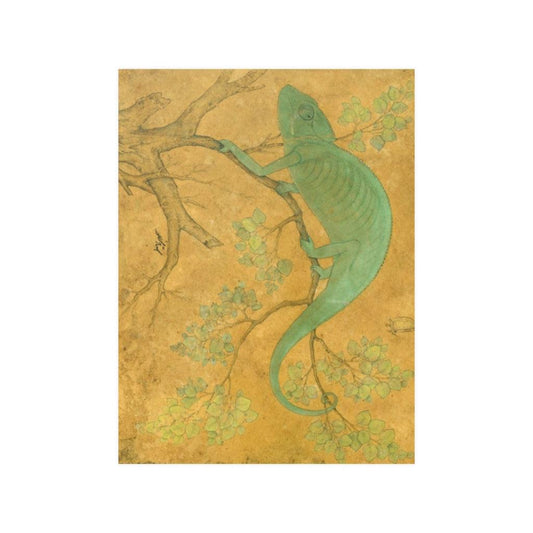 Ustad Mansur - Chameleon In A Tree Print Poster - Art Unlimited