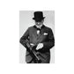 Winston Churchill With Tommy Gun Print Poster