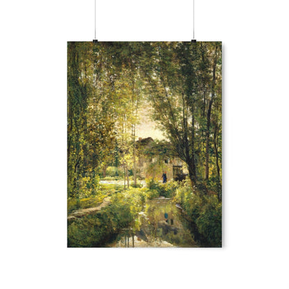 Landscape With A Sunlit Stream By Charles Francois Daubigny Print Poster