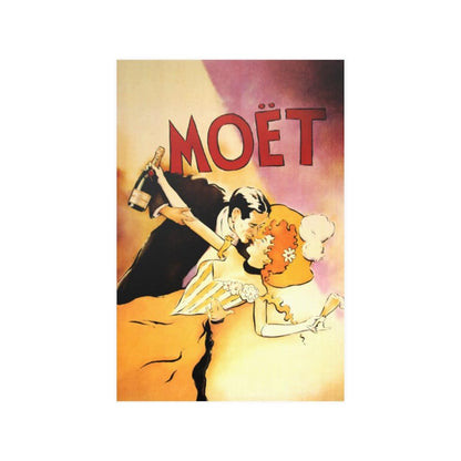 Bar Moet Champagne Couple Love France French Vintage Print Poster - Art Unlimited