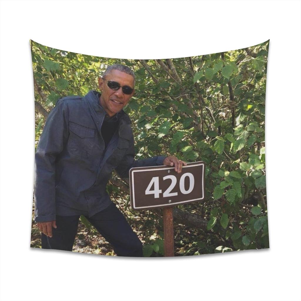 Barack Obama 420 Meme Wall Tapestry - Art Unlimited
