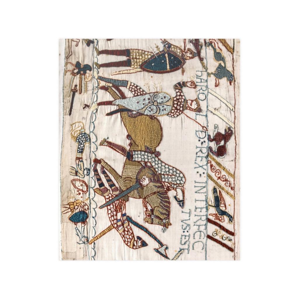 Bayeux Tapestry - Battle Of Hastings - The Death Of Harold II 1070 Print Poster - Art Unlimited