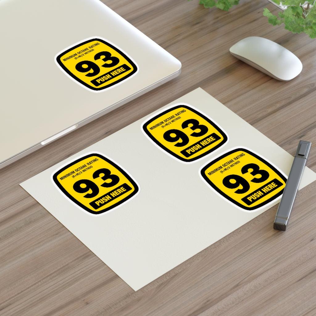93 Octane Gas Rating Sticker Sheet - Art Unlimited