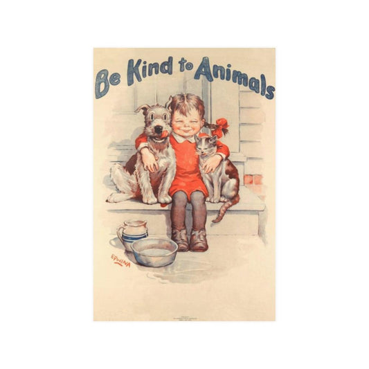 Be Kind To Animals - American Humane 1938 Vintage Print Poster - Art Unlimited