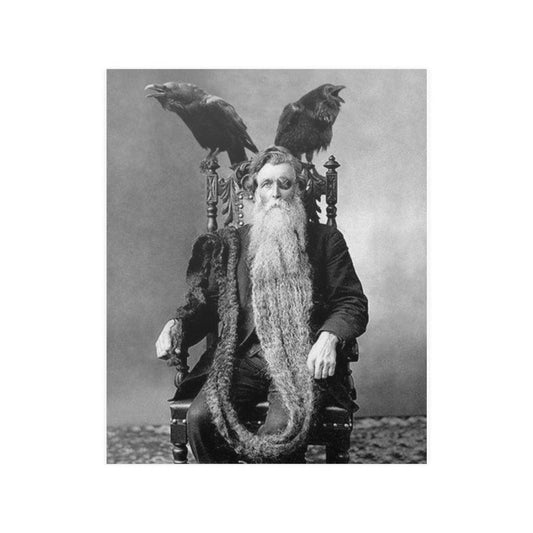 Bearded Odin Man Long Longest Beard Unusual Vintage Print Poster - Art Unlimited