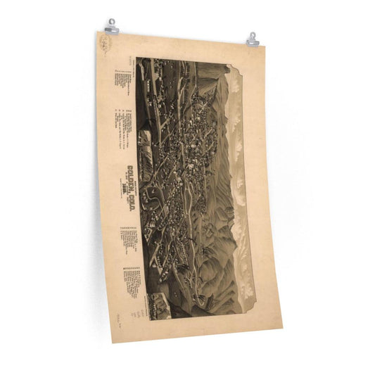 Birdseye View Map Of Golden Colorado 1882 Print Poster - Art Unlimited