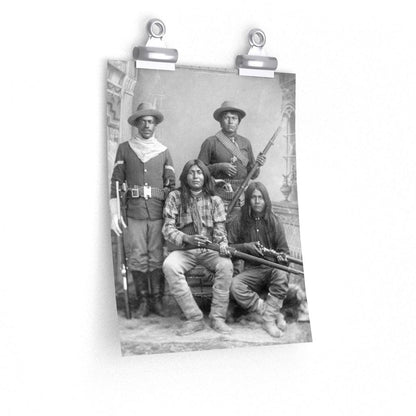 Buffalo Soldier 10th Cavalry With Three Apache Scouts Print Poster - Art Unlimited