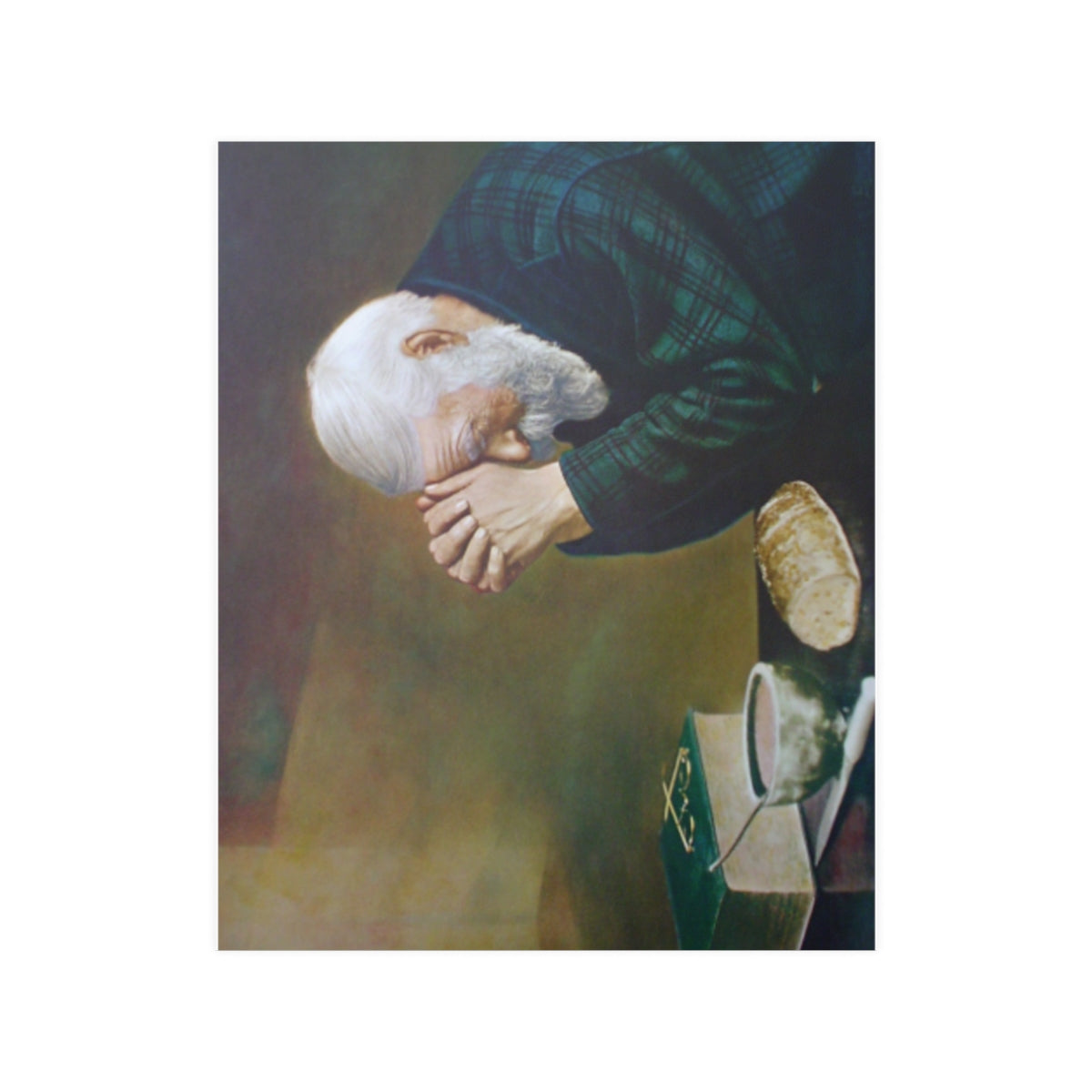 Eric Enstrom Man Praying Over Bread Grace Print Poster