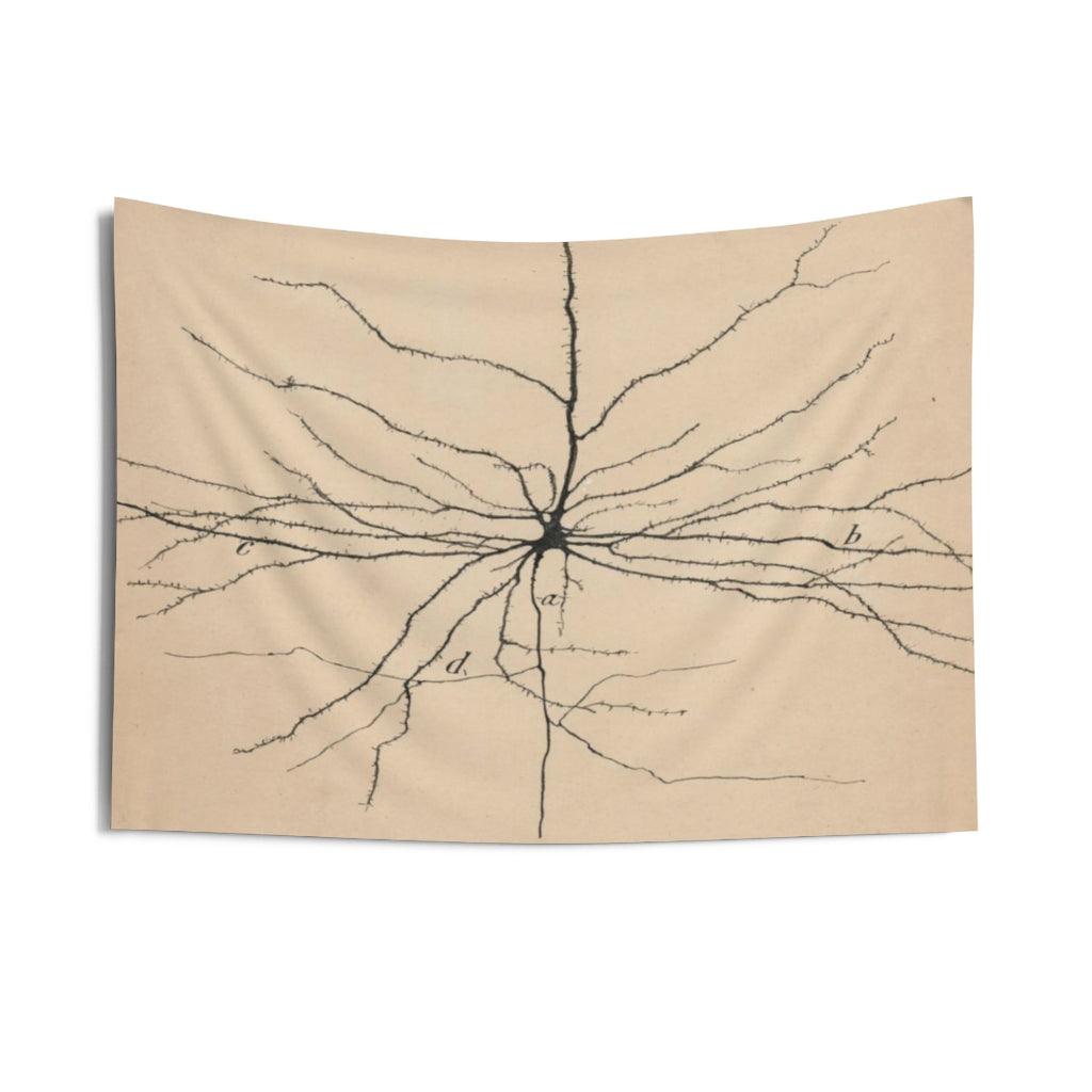 Pyramida Neuron Drawing From Santiago Ramón Y Cajal 1904 Wall Tapestry - Art Unlimited