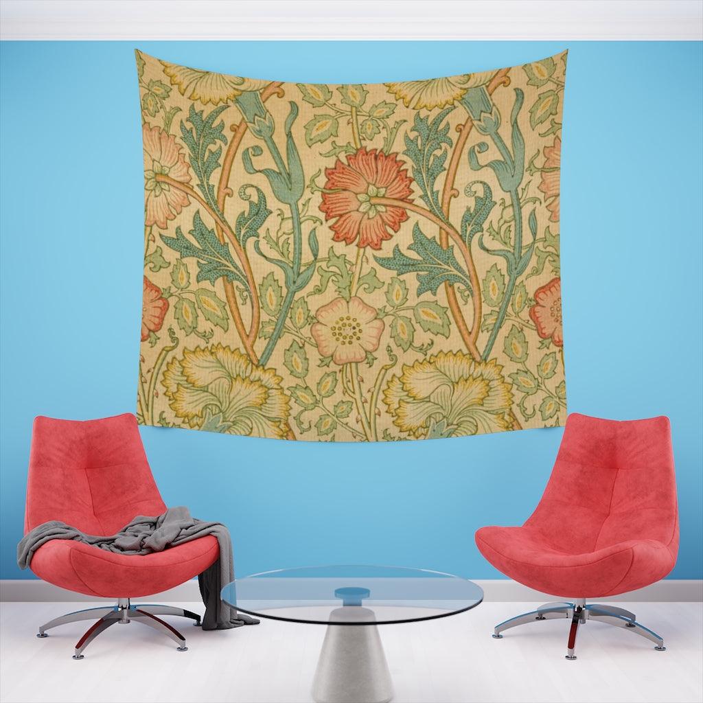 William Morris Pink And Rose Wall Tapestry - Art Unlimited