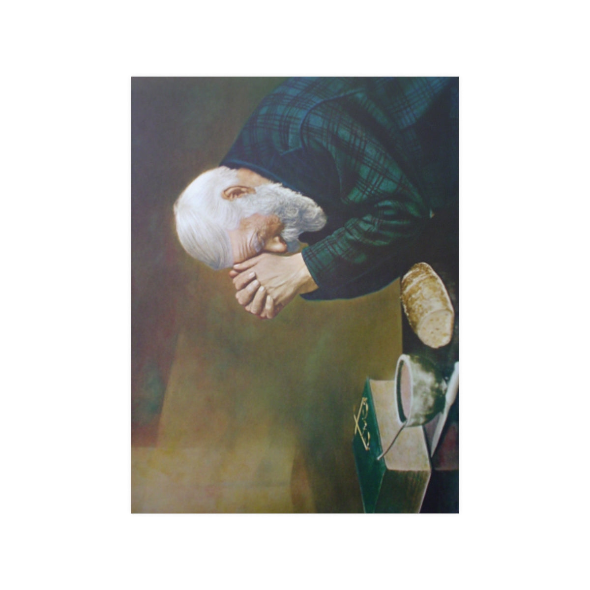 Eric Enstrom Man Praying Over Bread Grace Print Poster