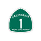 California 1 Pacific Coast Highway Sign Sticker - Art Unlimited