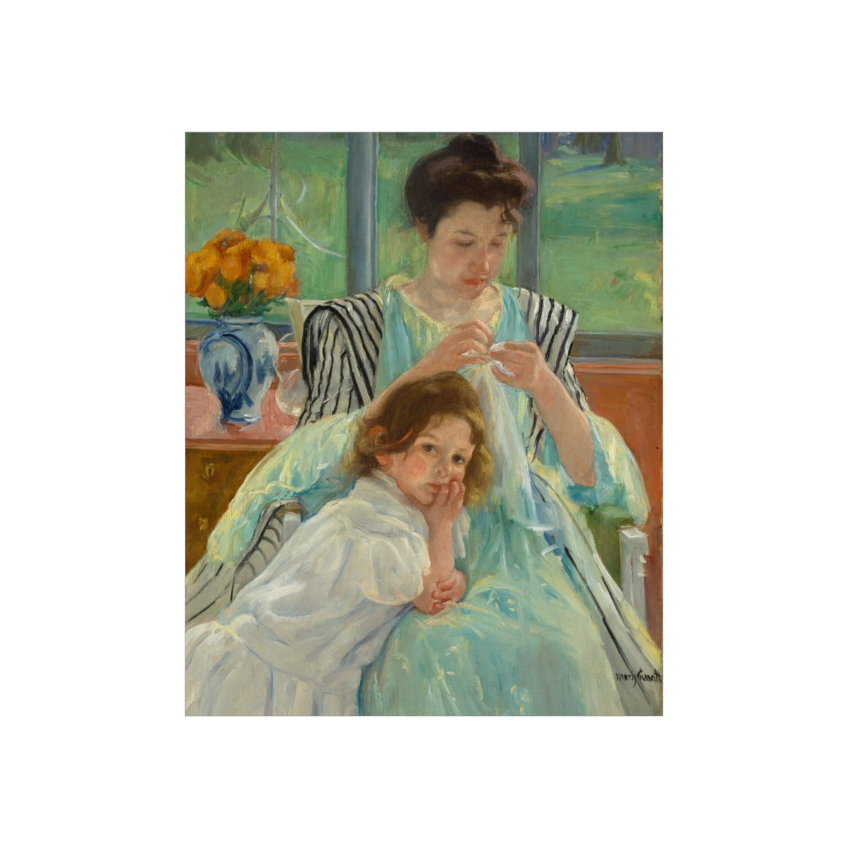 Mary Cassatt - Young Mother Sewing Print Poster