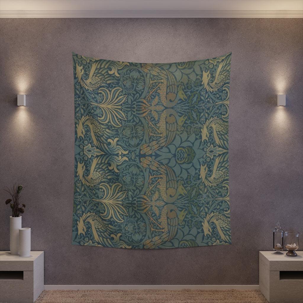 William Morris Dragon And Peacock Wall Tapestry - Art Unlimited