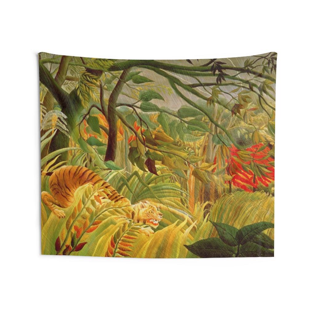 Tiger In A Tropical Storm By Henri Rousseau Wall Tapestry - Art Unlimited