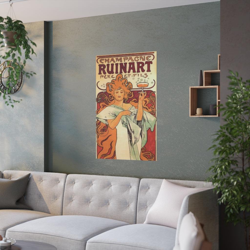 Champagne Ruinart By Alphonse Mucha Print Poster - Art Unlimited