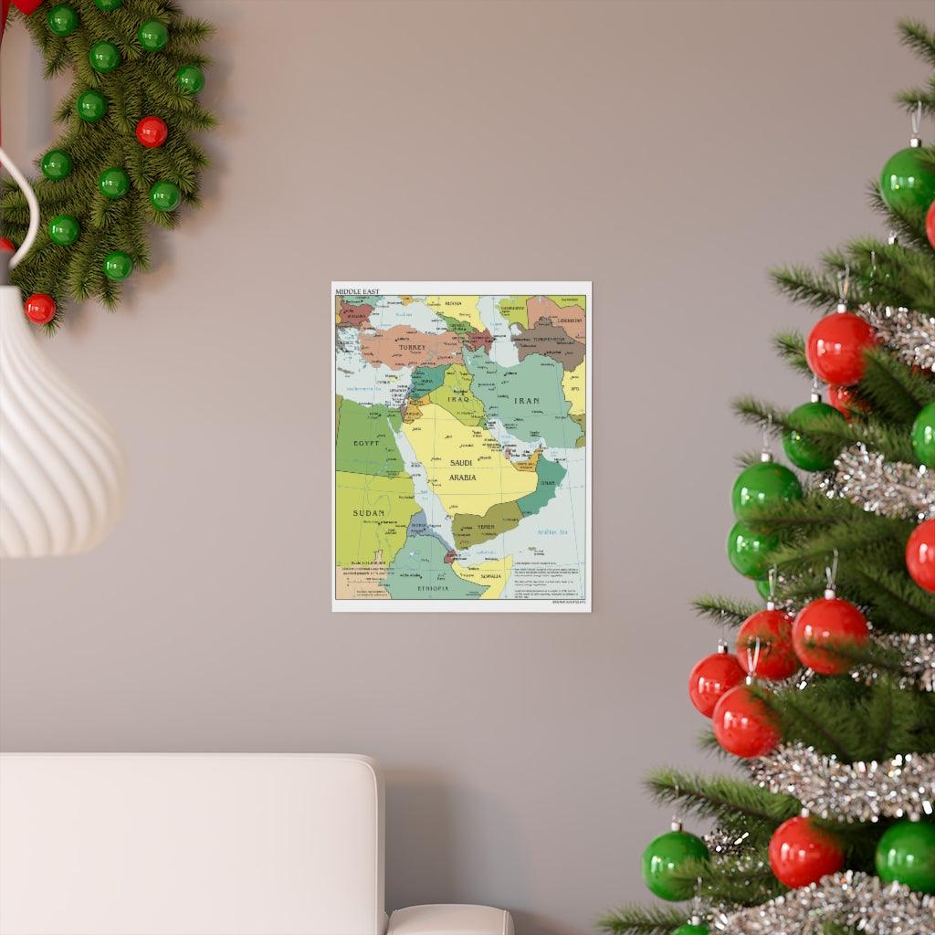 CIA Map Of Middle East Iraq Iran Israel 2010 Print Poster - Art Unlimited