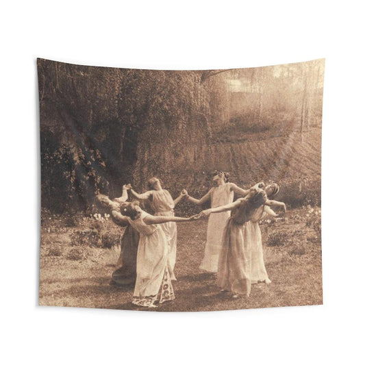 Circle Of Witches Vintage Women Dancing Wall Tapestry - Art Unlimited