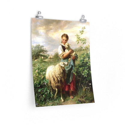 The Shepherdess 1866 By Johann Baptist Hofner Print Poster - Art Unlimited