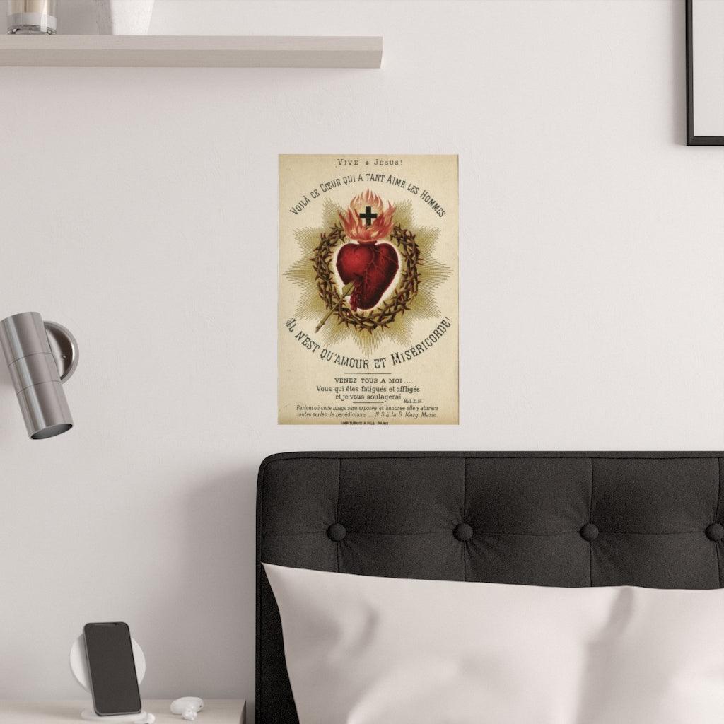 Sacred Heart Of Jesus 1880 - Auguste Martin Print Poster - Art Unlimited