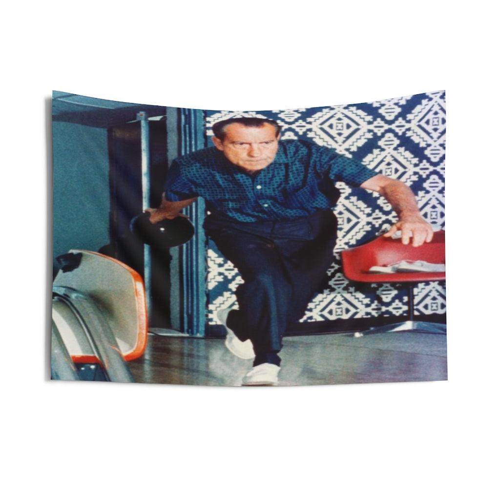 Richard Nixon Bowling Wall Tapestry - Art Unlimited