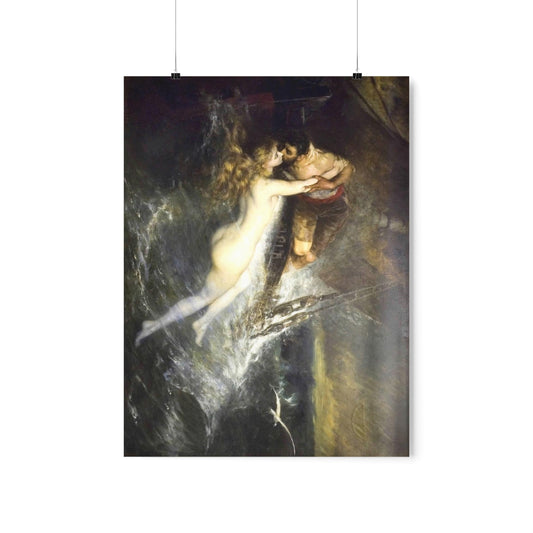 Gustav Wertheimer - The Kiss Of The Siren 1882 Print Poster