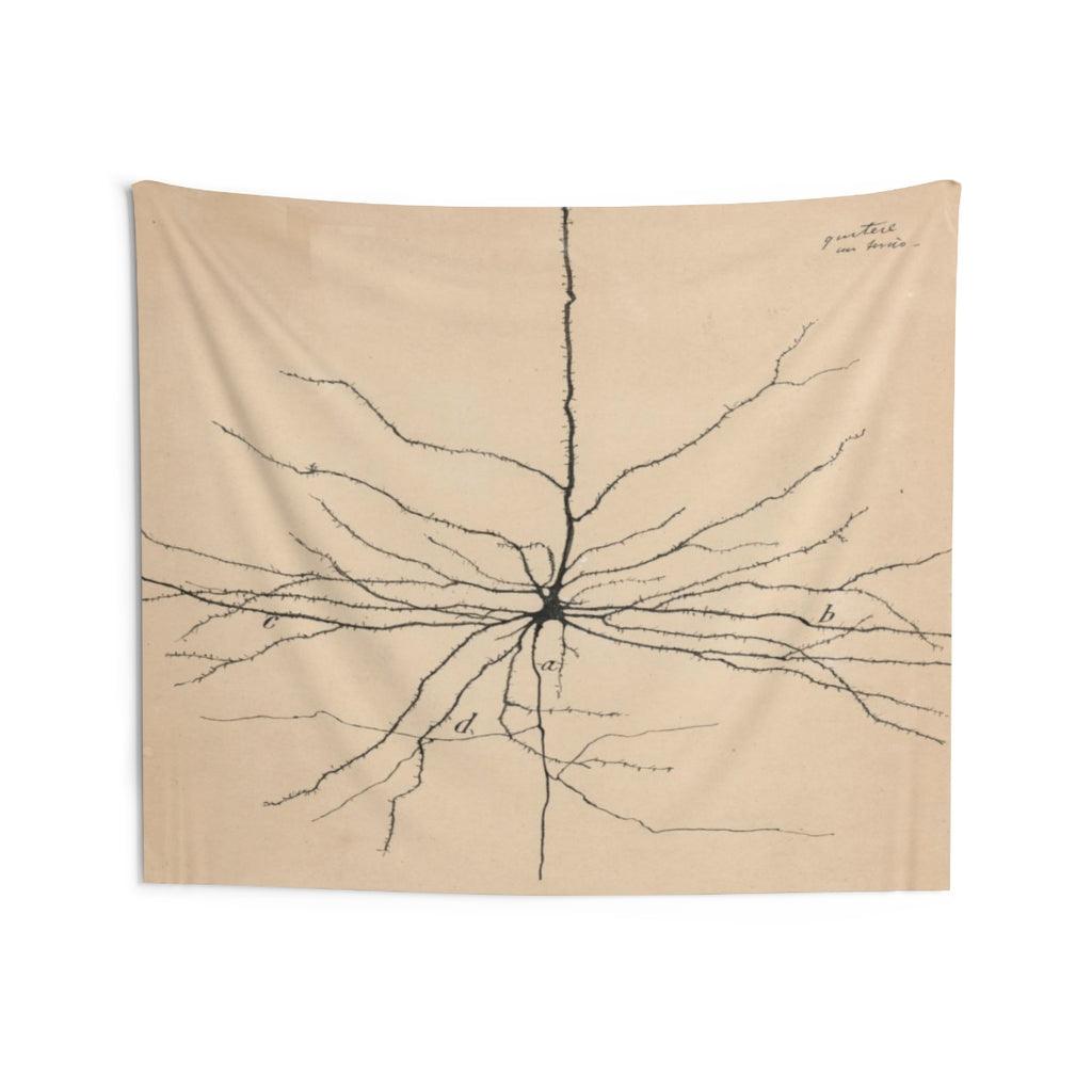 Pyramida Neuron Drawing From Santiago Ramón Y Cajal 1904 Wall Tapestry - Art Unlimited