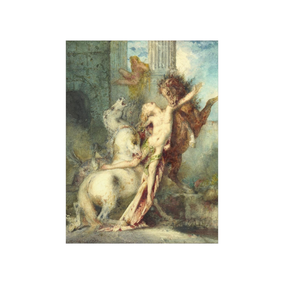 Diomedes Devoured By Horses - Gustave Moreau Print Poster