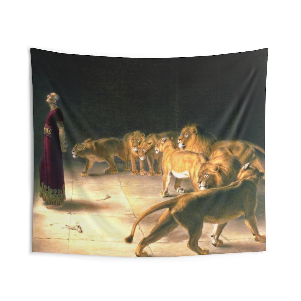 Daniel Answer To The King In The Lions Den By Briton Riviere Wall Tapestry - Art Unlimited